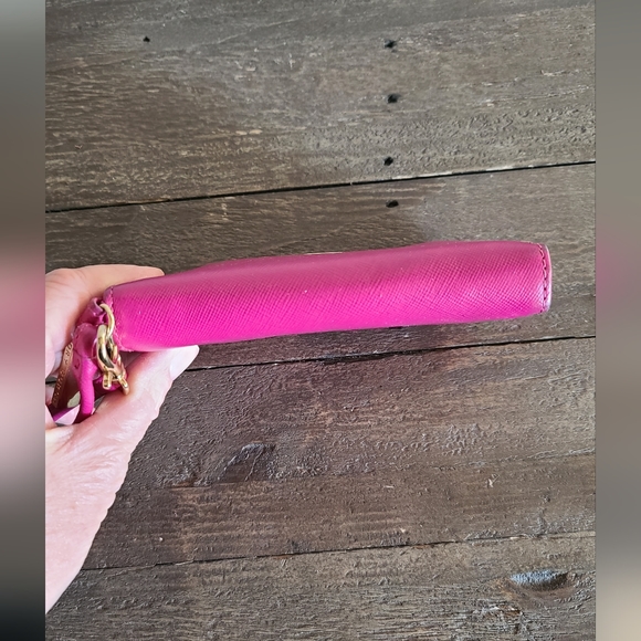 Tory Burch Robinson Small Zip Around Wallet Wristlet Pink - Picture 5 of 7